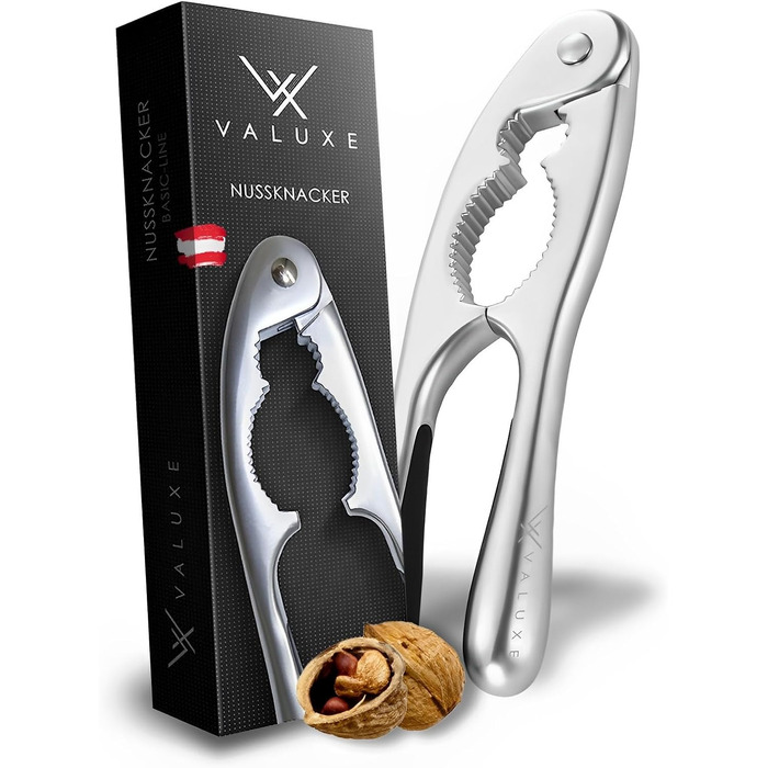 Щелкунчик премиум-класса VALUXE в эргономичном дизайне и с нескользящей ручкой - Эксклюзивный щелкунчик PRO с удовольствием раскалывает каждый грецкий орех - щипцы для орехов, открывалки для грецких орехов, открывалки для орехов (базовая линия)