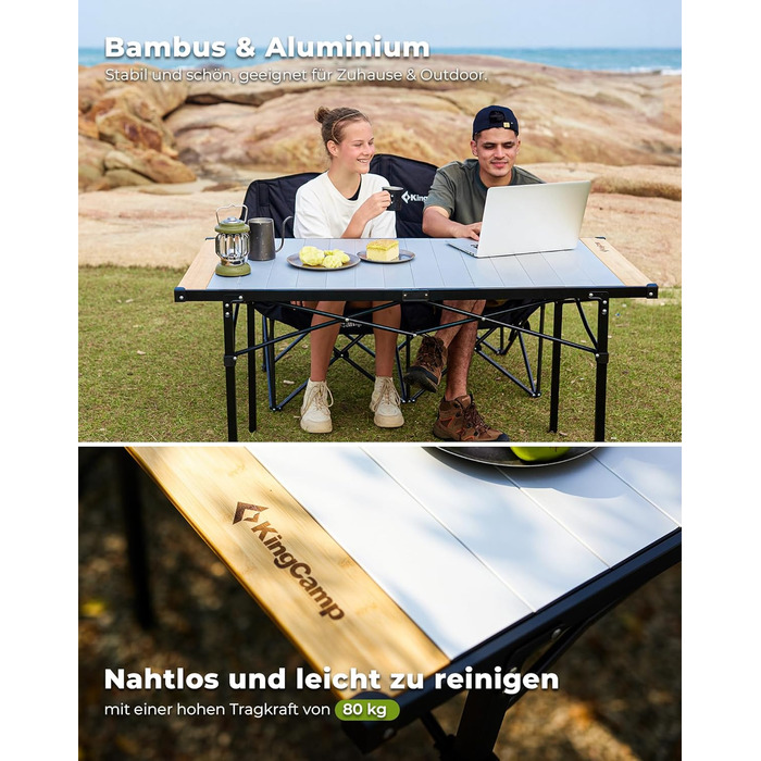Складаний кемпінговий стіл 136 х 70 см KingCamp