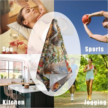 Різдвяні кухонні рушники Kwlegh, рушник для рук, рушник для пальців у формі різдвяної ялинки з цукерками та сніжинками, набір з 2 шт. , милий чоловічий банный рушник, високопоглинаючі рушники, 36 x (Xmas-a)