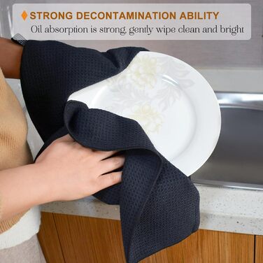 Кухонні рушники VIVOTE, рушник для гостей, подарунковий, 40x60 см, 2 шт., м&39які кухонні рушники, абсорбуючі рушники (чорні 40x70)