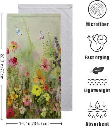 Різдвяні кухонні рушники Kwlegh, рушник для рук, різдвяна ялинка, цукерка-тростина, сніжинка, рушник для пальців, набір з 2 шт. , милий чоловічий банний рушник, високопоглинаючі рушники, 36 x (картина олією з квітами)