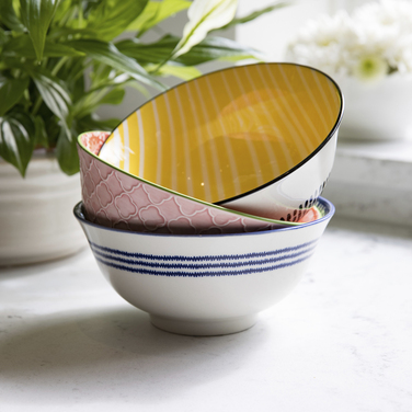 Миска Kitchen Craft YELLOW STRIPE, кераміка, діам. 16 см, 500 мл