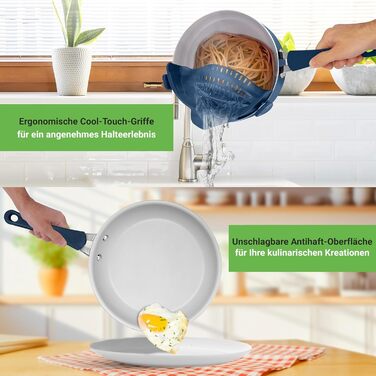 Набір посуду NutriChef з 20 предметів з антипригарним покриттям каструля, сковорідка та посуд для випікання набір посуду без PFOA/PFOS для газових, електричних, керамічних та індукційних варильних поверхонь включає сковорідки, каструлі, деко, форму для хл