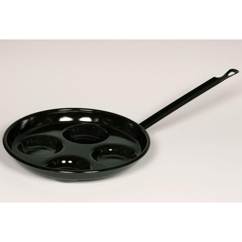 Піддон для очей 26, CLASSIC - ЧОРНА ЕМАЛЬ, Діаметр 26 см, Висота 10.2 см, Емаль, чорна, Індукційна, 0294-022