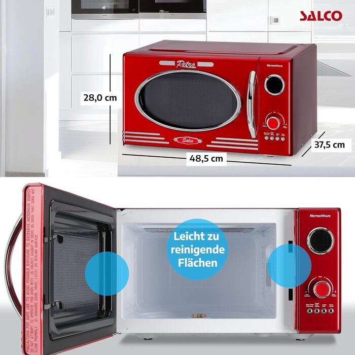 Мікрохвильова піч 2-в-1, 900 Вт червоний Salco