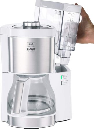 Крапельна кавоварка, біла, зі скляним глечиком Melitta