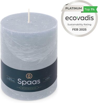 Свічка Spaas Rustical Pillar, 100/130 мм, 95 год, чорна (світло-блакитна)