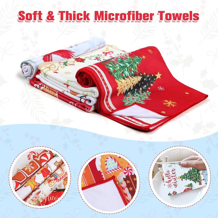 Набір з 2 різдвяних кухонних рушників 60 x 40 см Зима Arquiel