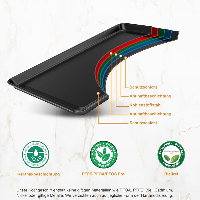 Набір форм для випічки NutriChef - Набір із 8 антипригарних форм для випічки - Без PFOA, PFOS, PTFE, придатний для використання в духовці до 232C - Кругла форма для випічки, форма для хліба, форма для мафінів та форма для дека, придатна для миття в посудо