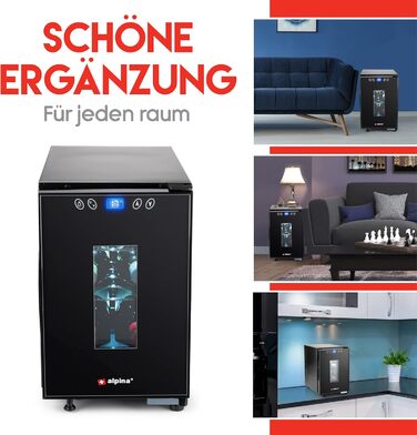 Винний холодильник до 6 пляшок alpina