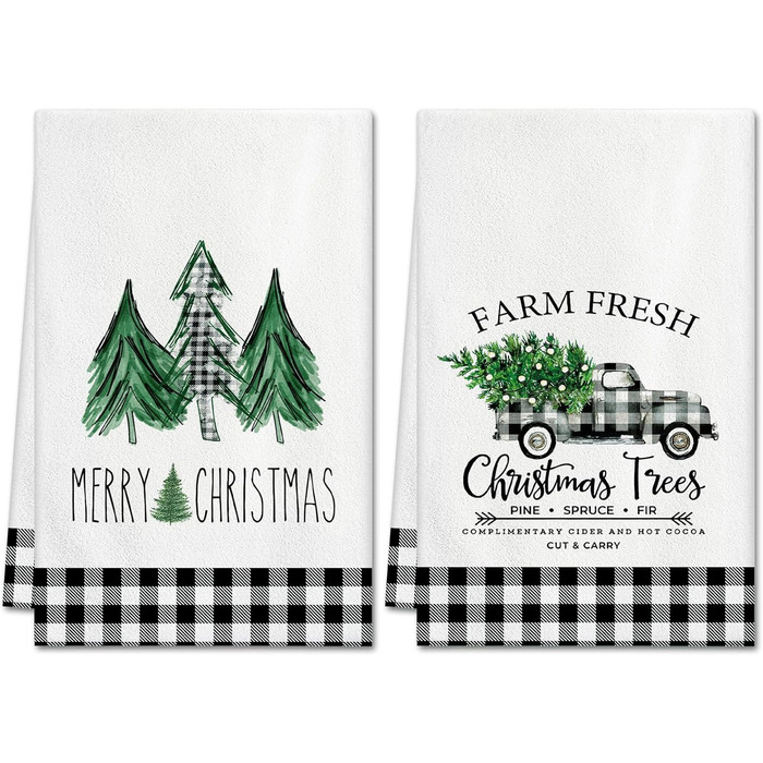 Набор из 2 рождественских кухонных полотенец 45 x 65 см, набор G Ohok