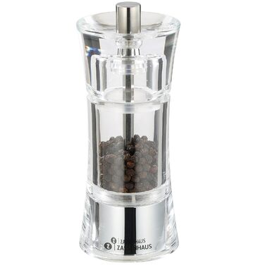 Набор мельниц для перца и соли Zassenhaus AACHEN, для самостоятельного наполнения, Ø 5,8 см H 14 см, акриловая емкость, керамическая мельница, мельница для специй, а также для других специй