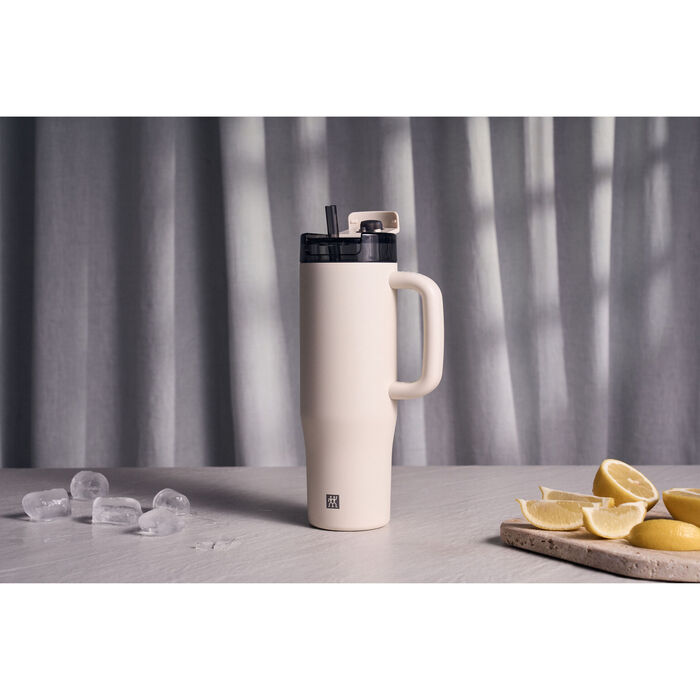 Термокружка 900 мл з трубочкою, нержавіюча сталь, кремовий колір Thermo Plus Zwilling
