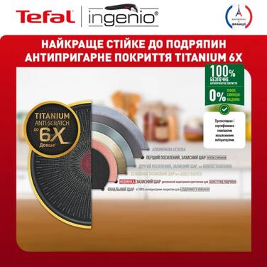 Tefal Ingenio Unlimited набор посуды, сменная ручка, 3 штуки, алюминий, бакелит, черный