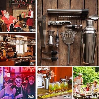 Набір для коктейлів 15 предметів, сріблястий Surmounty