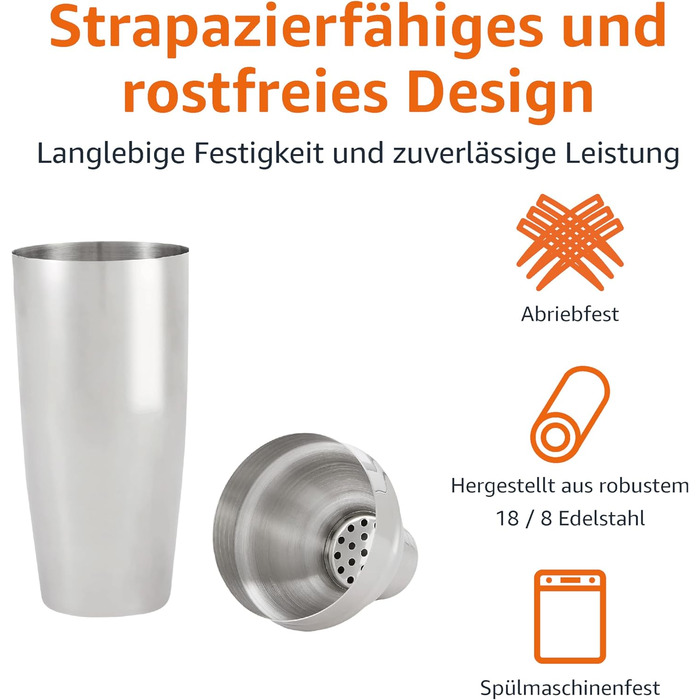 Коктейльний набір із 13 предметів, 710 мл Amazon Basics