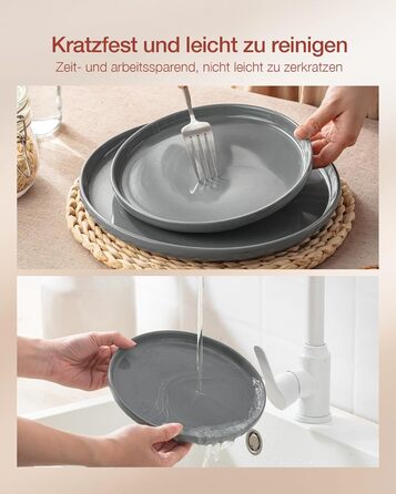 Набір посуду Richmount Nebula для 6 осіб, набір тарілок та мисок із 18 предметів, набір посуду з крапчастої кераміки, можна використовувати в мікрохвильовій печі та посудомийній машині, сервірування Nebula для 6 осіб (темно-сірий, сервірування Milkyway дл