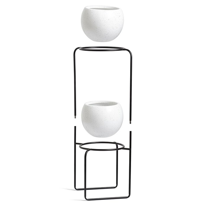 Підставка для вазонів 69,2x30,5x21,9 см чорно-біла Nesta Zweistufiger Pflanzenhalter Umbra