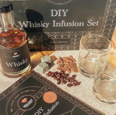 Подарунковий набір для віскі, вкл. аксесуари для дегустації віскі, каміння для віскі та келих для віскі Brilliant Infusion