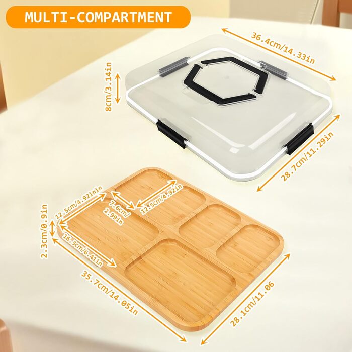 Контейнер для снеків з 6 відділеннями Clyfanesy