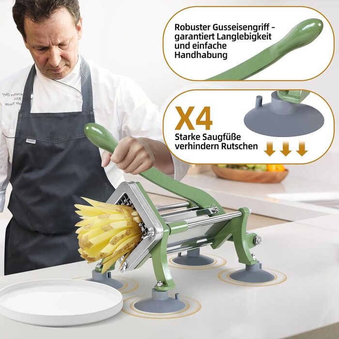 Апарат для нарізки картоплі фрі з 4 змінними лезами EasyVibe