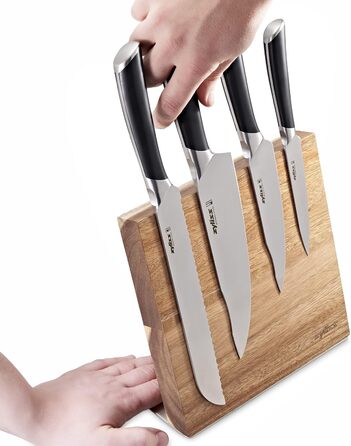 Німецька нержавіюча сталь, чорна ручка, кухонний ніж, можна мити в посудомийній машині, гарантія 25 років (магнітний блок ножів), 920268 Comfort Pro