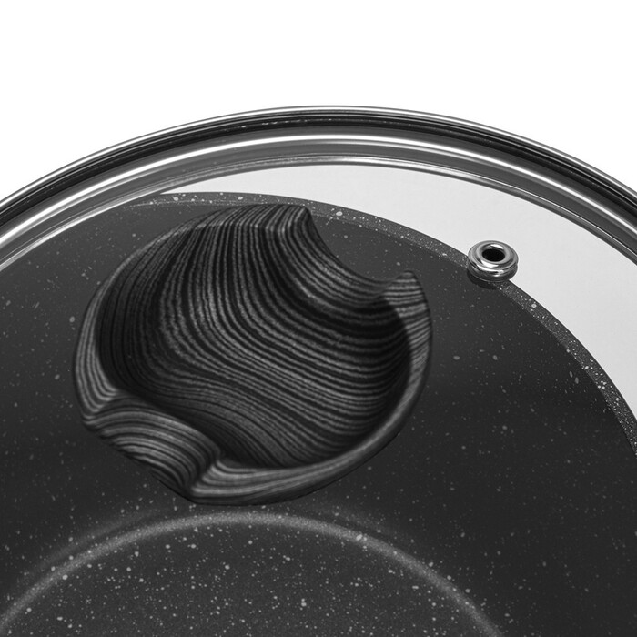 Ковш Fissman 18x9 см/1,9 л ANGELA со стеклянной крышкой алюминий с антипригарным покрытием (14605)