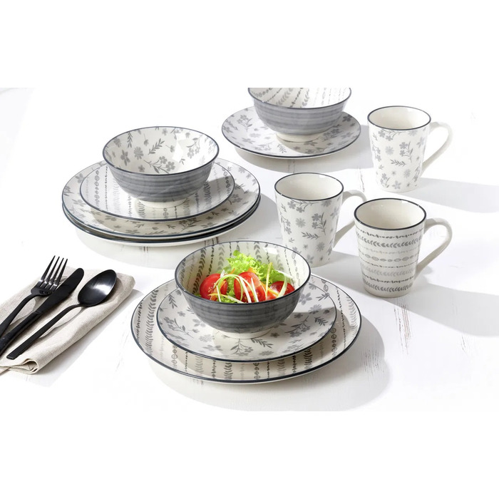 Обідній сервіз на 4 персони, 16 предметів, біло-сірий SENDAI Ritzenhoff & Breker
