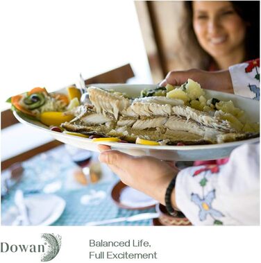 Тарілка овальна 35,6 см, набір 2 предмети, біла Dowan