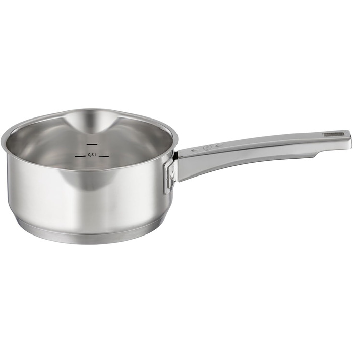 Форма для запікання RSLE EXPERTISO, універсальна ємність для приготування їжі з нержавіючої сталі 18/10, скляна кришка, внутрішня вага, підходить для індукційних плит, можна мити в посудомийній машині, срібляста (16 см, каструля)