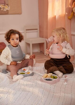 Слюнявчики для дітей 2 предмети,  сірий, блідо-рожевий BabyBjörn