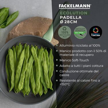 Сковорода 28 см, зеленая Ecolution Fackelmann