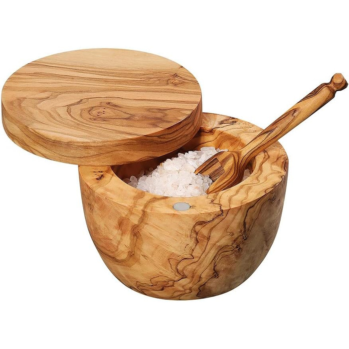 Горщик для солі/спецій-4006528058574 Горщик для солі/спецій, дерево, 9,5 см, 4006528058574