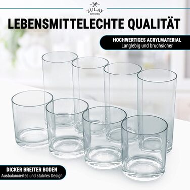 Набір пластикових склянок 350 мл та 450 мл, 8 предметів Zulay