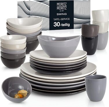 Обеденный сервиз на 6 персон, 30 предметов, серый Swing Moritz & Moritz