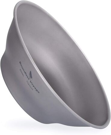 Безграничное путешествие Титановая пластина Тарелка Посуда для кемпинга на открытом воздухе Чаша на открытом воздухе Титановая посуда и приборы Измерительный набор для рюкзака для кемпинга (Ti15164B-U)