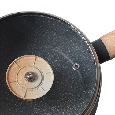 Ківш Fissman LANA 16x8 см / 1,6 л зі скляною кришкою алюміній з антипригарним покриттям (14496)