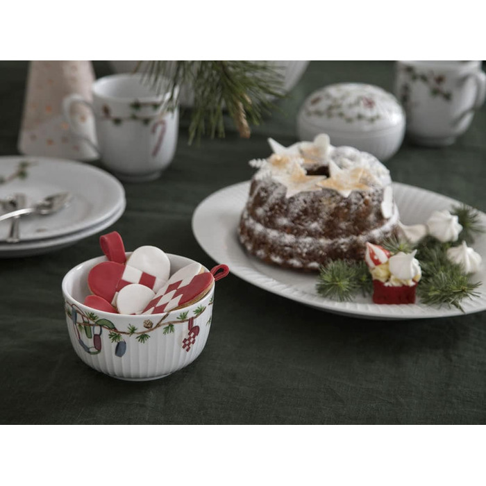 Чаша сервировочная 12 см белая с акварельной росписью Christmas Hammershøi Kähler