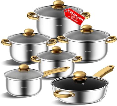 Набір каструль та сковорідок 12 предметів Mihoho