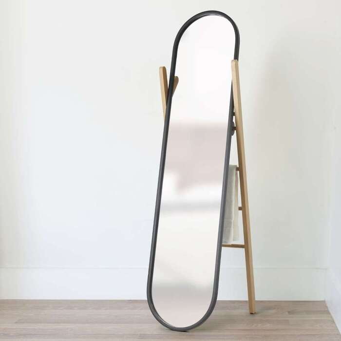 Дзеркало підлогове + вішалка 42,5х158х42,5 см чорне Hub Umbra
