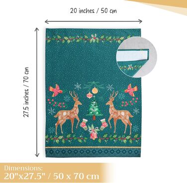 Набір з 3 багатоцільових кухонних рушників Maison d&39 Hermine Rural Christmas, 100 бавовна Барні рушники День подяки/Різдво (50 см x 70 см) (Червоний, Сріблясто-сірий)