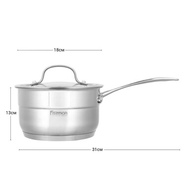 Ківш Fissman NORDIA 16x9 см / 1,8л з кришкою (5370)