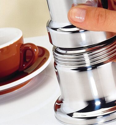 Эспрессо-кофеварка Cilio AIDA подходит для всех типов плит, включая индукционные Ø 9 см, В17,5 см Итальянская кофеварка Кафетерия Машина для кофе мокко (полированная нержавеющая сталь, 4 чашки)