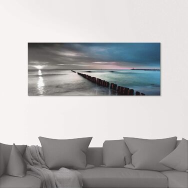 Настінний декор ARTland скляні картини настінна картина скляна картина цільна 40x40 см квадрат пляж море сонце Кариби природа пейзаж узбережжя схід сонця морський S7LE (Пляж Балтійського моря, 60Д x 30Ш см)