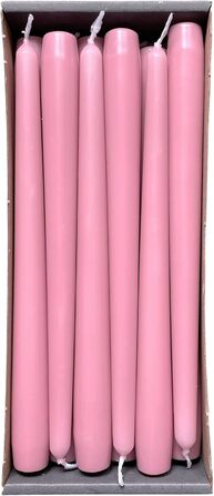 Конічних свічок 2.3 x сертифіковані RAL, без протікання та диму, час горіння приблизно 8 годин прикраса столу та свічник (25 см, антично-рожевий), 12