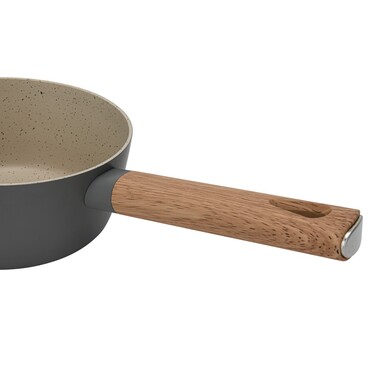 Ківш Fissman ARIA 16x7,5 см / 1,2 л зі скляною кришкою алюміній з антипригарним покриттям (14468)