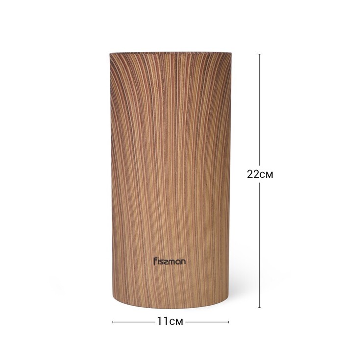 Підставка для кухонних ножів та ножиць Fissman 11x22 см кругла ДЕРЕВО (2880)