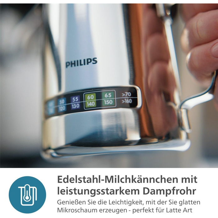 Напівавтоматична еспресо-машина Philips Barista Brew - одинарний та подвійний еспресо кнопка американо, подвійний бункер для зерен 280 г, інтуїтивно зрозумілі інструкції, калібрований тампер (PSA3228/41)