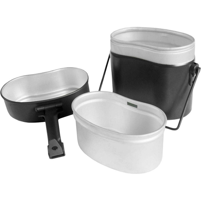 Набір похідного посуду для військових, 5 предметів, чорний Normani