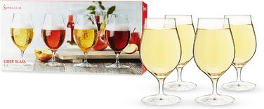 Набір келихів із 4 предметів, кришталеве скло, 360 мл, спеціальні келихи, 4390179 (келихи для сидру)